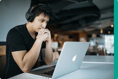 Person working on laptop